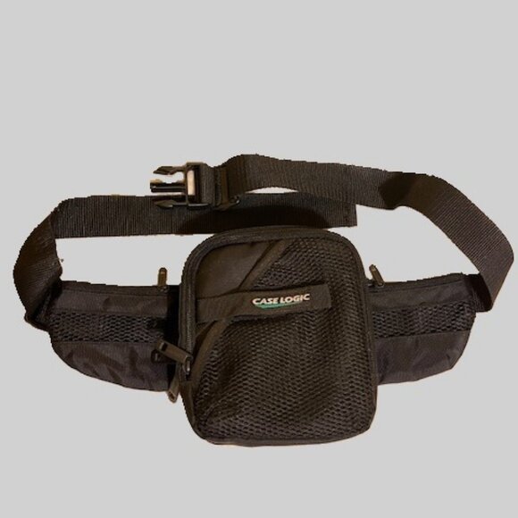 Black Belt Bag / Fanny Pack Portable CD unisex - Picture 1 of 7